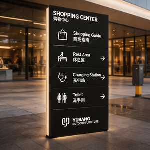 Panneau <span class=keywords><strong>de</strong></span> <span class=keywords><strong>signalisation</strong></span> lumineux LED personnalisé |   Panneau directionnel métallique étanche IP65 pour centre commercial et parc, utilisation intérieure/extérieure - Product Image 2