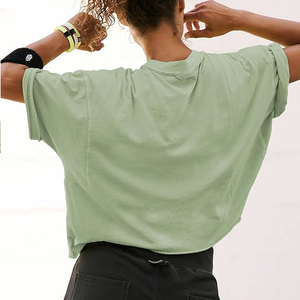 T-shirt unisexe 100% coton tissé, logo personnalisé, t-shirt ample pour femme, respirant, anti-boulochage, sexy, décontracté, uni, été - Product Image 6