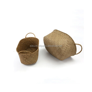 Cestas de algas marinas rectangulares multifunción con asas, cubierta de maceta y productos artesanales hechos en Vietnam - Product Image 3