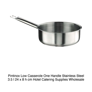 หม้อตุ๋นสเตนเลสสตีล Pintinox แบบมีหูจับเดียว ขนาด 3.5 ลิตร 24 x 8 x ซม. อุปกรณ์จัดเลี้ยงโรงแรม ขายส่ง - Product Image 2