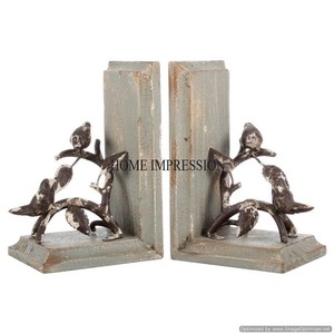 Suministro directo de fábrica Llamativo aspecto atractivo Elegantes pájaros elegantes sentados en ramas Sujetalibros de diseñador y soportes para libros - Product Image 1