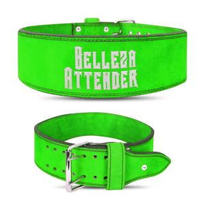 13mm weight lifting belt bodybuilding power lifting belts suede leather double prong Cow hide leather belt gym weight lifting - Product Image 4