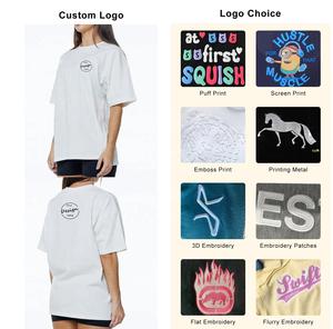 Camisetas para mujer Algodón liso en blanco o cuello Impresión personalizada Camiseta de manga corta con cuello redondo 100% Algodón Mujeres o cuello Camisetas - Product Image 5