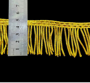 Premium 4cm Gold Bullion Wire Decorative <b>Tassel</b> Fringes for Garments Stylish Wire Bishop's Vestments <b>Trimmings</b> - Product Image 1