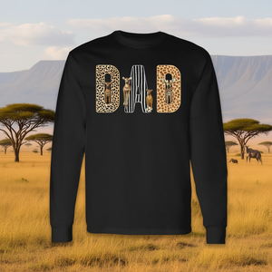 เสื้อยืดแขนยาวลายซาฟารีสำหรับงานวันเกิดพ่อ ธีมสัตว์ป่า ครอบครัว สินค้าส่งเสริมการขาย - Product Image 3