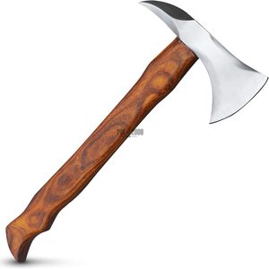 Tête De Hache Viking Barbu En Acier Damas – Fait Main – Camping Et Collection