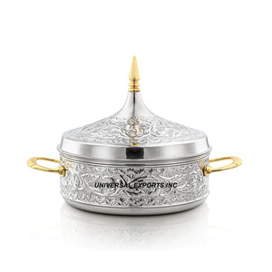 Marmite en métal de qualité supérieure Réchauffeur de nourriture de créateur de bonne qualité Casserole en métal décorative en nacre - Product Image 5
