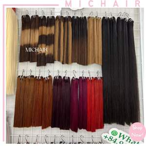 Brown Remy Human <b>Hair</b> <b>Sew</b>-in <b>Hair</b> Weaving <b>Extensions</b> with Dyed Bundles (8''-26'') - Product Image 5