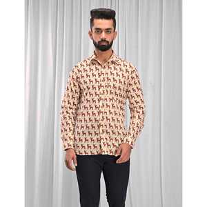 Chemise décontractée pour homme en coton imprimé à manches longues, respirante, en popeline ou tissu Oxford, motif floral ou à pois, offre ODM - Product Image 1