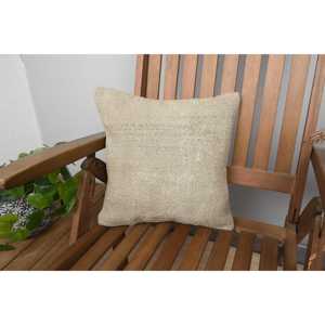 Luxury 14x14 Beige Kilim <b>Patchwork</b> Wool Pillow Woven Vintage Fluffy Patterns Portable for <b>Bedding</b> Rustic Design for Christmas - Product Image 1