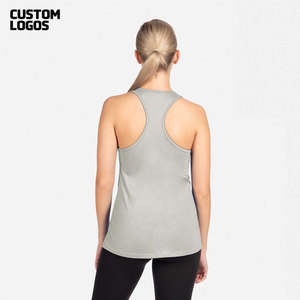 Débardeurs de sport pour femmes, dos nageur, col rond, athlétique, yoga, musculaire, bleu, 100% coton, respirant, séchage rapide - Product Image 6
