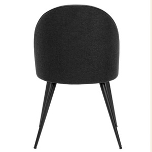 Chaises de salle à manger en tissu gris foncé au design européen Base en métal plié pour bureau à domicile ou salle de bain Mobilier de maison polyvalent - Product Image 6