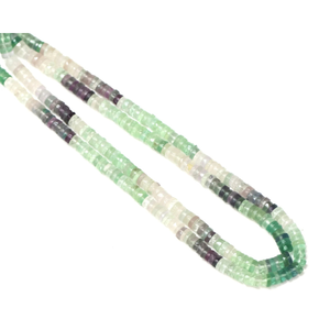 Hermosas Cuentas Heishi de Fluorita en Forma de Neumático, Facetadas y con Degradado de Color, 5-8mm, Calidad AAA, Cuentas de Fluorita Facetadas en Forma de Rueda con Degradado de Color - Product Image 4