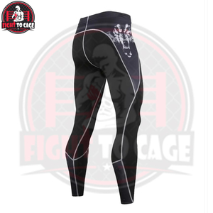 FIGHT CAGE GEARS Camiseta de Manga Larga y Leggings, Ropa Deportiva de Secado Rápido para Fitness, Conjunto de 2 Piezas de Spandex/Nylon Estampado para Hombre - Product Image 5