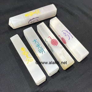 Chakra Bộ Sưu Tập Từ Ấn Độ Đầy Màu Sắc Selenite Tháp Khắc Reiki Chữa Bệnh Đá USAI Đá Quý Khắc Tình Yêu Phong Cách Bán Buôn - Product Image 3