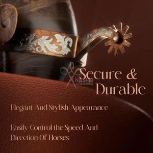 Éperons de cheval de style western en acier inoxydable, 1 paire, roues décoratives sculptées à la main, éperons de bottes réutilisables pour adultes, équitation - Product Image 4