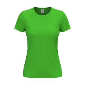 Camiseta de manga corta con cuello redondo de algodón 100% de corte regular para mujer - Product Image 1