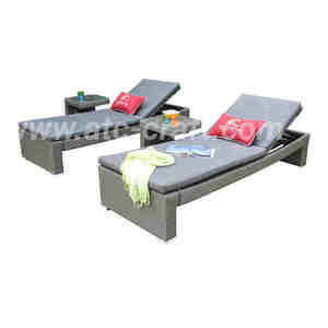 Juego de muebles modernos para exteriores, PE sintético, PVC, ratán, mimbre, aplicación de entrada de lujo para piscina, playa, tumbonas, hoteles, resorts - Product Image 1