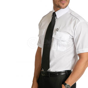 Chemise de vol 100% coton à manches courtes pour homme avec boutons sur la poitrine, poches avant, poignets réglables-pour le voyage ou le travail - Product Image 2