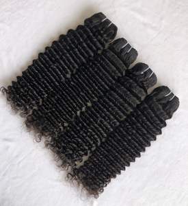 Top 100% cuticules alignées Double trame femmes noires Extensions de cheveux indiens de haute qualité Deep Curly Bundles Vendor One Drawn - Product Image 3