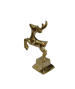 Estatua de ciervo de latón estilo Art Deco, pieza de exhibición de renos con patas levantadas, vajilla para decoración del hogar y estatua de ciervo de pie para oficina - Product Image 1