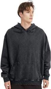 Sweat à capuche unisexe personnalisé à fermeture éclair intégrale, imperméable, haut de gamme, délavé à l'acide, avec patchs, manches régulières, lourd, streetwear, 100% coton - Product Image 2