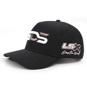 Broderie surélevée 3d personnalisée bord incurvé coupe au laser trou perforé chapeau séchage rapide maille imperméable 5 panneau casquettes de camionneur chapeau de golf - Product Image 2