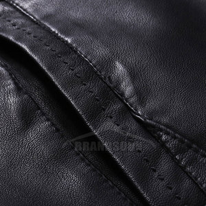 Chaqueta de cuero para hombre de alta calidad personalizada 2025, nuevo estilo, lona ligera, a prueba de viento y a la moda para el invierno - Product Image 4