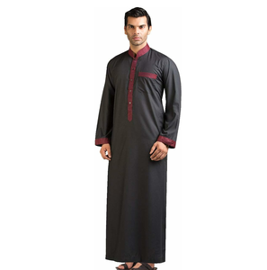 เสื้อผ้าอิสลามขายดี แขนยาวสำหรับผู้ชาย โทบแบบอาหรับ ติดกระดุม มีกระเป๋า เสื้อโทบมุสลิม โทบแบบซาอุดิอาระเบีย ดัฟฟาห์ ดูไบ โทบ - Product Image 1