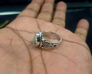 Personnalisable 925 Bague semi-montée en argent sterling véritable 7x9mm forme de poire Vintage Baho Design fait à la main cadre de bijoux vierge - Product Image 3