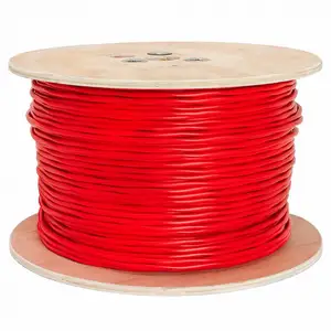 ExactCables de alta calidad, alambre de cobre desnudo 16AWG 2C, cable con clasificación de fuego, Cables rojos de alarma contra incendios