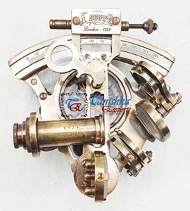 Sextant de navigation artisanal de haute qualité en laiton vintage nautique antique J.Scott Londres 1753, instrument de navigation fonctionnel, cadeau marin en vrac - Product Image 6