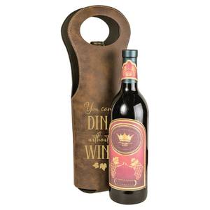 You Can't Dine Without Wine Engraved Wine Bag Housewarming Gift Wine Lover Gift <b>Carrier</b> Girls Night <b>Bottle</b> LEB-0032 - Product Image 1