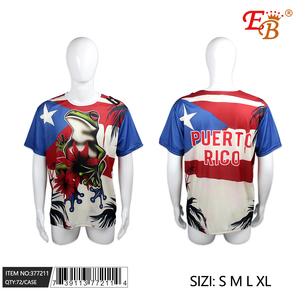Magliette stampate PUERTO RICO 72 pz/cartone serigrafia traspirante disponibile in 180g 200g 260g pesi tessuto - Product Image 1