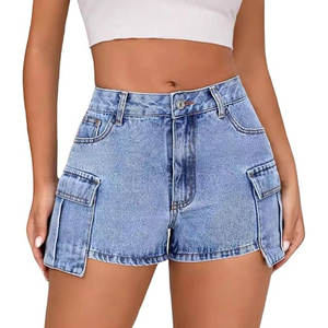 Shorts Cargo de Algodón Transpirable de Cintura Alta para Mujer, Estilo Urbano, con Bolsillos Utilitarios para Uso en Exteriores - Product Image 1