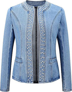 Veste d'hiver en denim délavé vintage, veste streetwear surdimensionnée de qualité supérieure, durable, personnalisable, vêtement d'extérieur décontracté pour femmes - Product Image 1