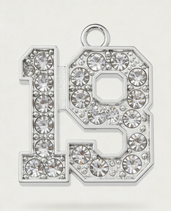 Breloques numérotées en métal personnalisées avec strass - Pendentifs numérotés en acier inoxydable argenté pour bijoux DIY/cadeaux d'anniversaire/diplôme - Product Image 3
