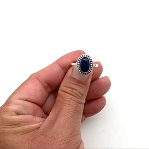 Anillo de piedras preciosas de zafiro de Plata de Ley 925, joyería hecha a mano, anillo de estilo bohemio de plata, joyería para mujer, regalo de boda para esposa - Product Image 1