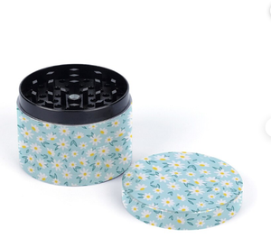 Flower Pattern Grinder Handmade Natural Minimalist 3 Pieces Matte Herb Grinder Aluminum Herb Grinder Price Products - Product Image 1