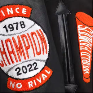 Veste matelassée universitaire personnalisée pour hommes, bombardier de style urbain à la mode avec manches en cuir, design surdimensionné, col montant, respirant - Product Image 5