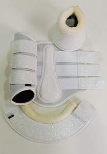 Nouvelle botte de brossage de cheval avec matériau à paillettes en néoprène pour une pointe anglaise et une utilisation stable dans les soins aux chevaux - Product Image 2