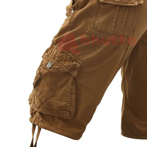 Shorts Cargo Homme Décontractés Taille Mi-Haute en Coton 100% de Qualité Supérieure avec Fermeture Éclair et Quatre Poches, Style Urbain, Séchage Rapide - Product Image 5