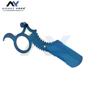Maquinilla de Afeitar Manual de Acero Inoxidable Azul Premium con Cuchilla Individual Reemplazable para Rostro y Cuerpo, Maquinilla de Afeitar Recta de Metal Premium - Product Image 3