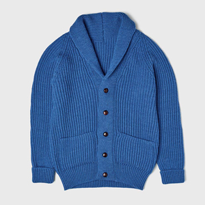 Men's Winter Sweater Knitted 100% Original Striped Button Hollow <b>Cardigan</b> Turn-Down Collar Anti-Shrink Feature <b>Cardigan</b> Wear - Product Image 2