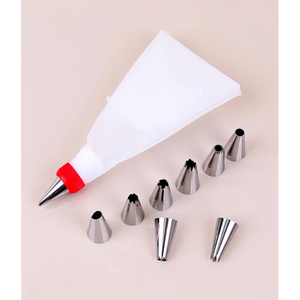 อุปกรณ์ตกแต่งเค้ก-ชุดถุงบีบครีม 10 ชิ้น พร้อมหัวบีบสแตนเลส - Product Image 2