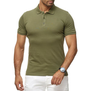 Polo de verano para hombre de alta calidad, camiseta bordada de Color sólido informal de negocios, tela de patrón estampado de solapa de manga corta - Product Image 6