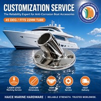 Nouveau support de main courante en acier inoxydable 316 poli miroir, base marine, angle de 45 degrés, diamètre extérieur 22 mm, pour tube, équipement de bateau, yacht, marine