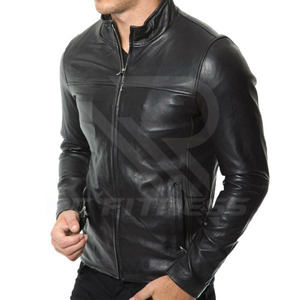 custom skinny vintage streetwear leather bone embroidery <b>pockets</b> bomber <b>jacket</b> men - Product Image 5