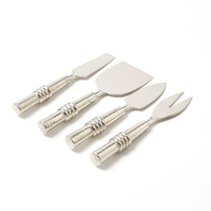 ชุดช้อนส้อมมีดชีสสแตนเลสพร้อมด้ามจับเรียบง่ายสแตนเลสชุบเงิน Flatware - Product Image 1