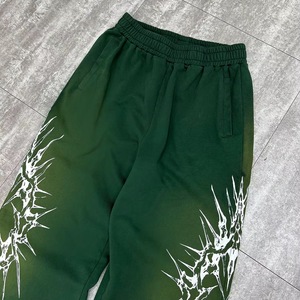 Street Wear Custom Printed Oversize Wide Leg Stone Wash Baggy Cropped Capri <b>Denim</b> Gothic Pants Mid Waist Drawstring <b>Jogger</b> <b>Men</b> - Product Image 3